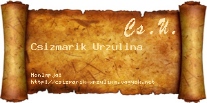 Csizmarik Urzulina névjegykártya